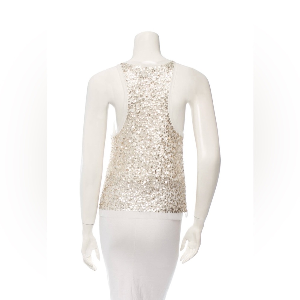 Gryphon New York White/Gold Sequined Top. Size XS - Picture 3 of 9